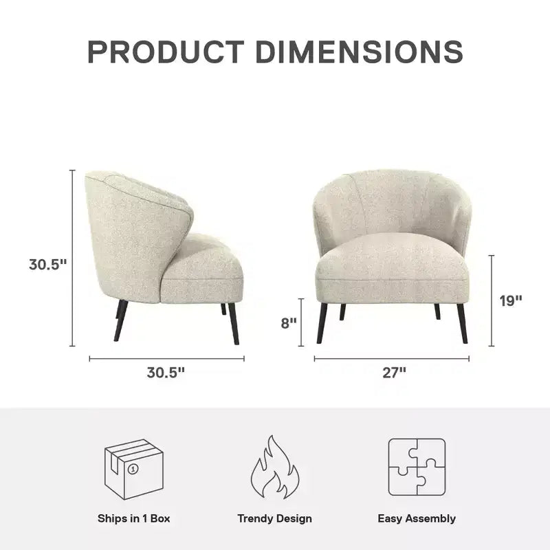 Fauteuil d'appoint rembourré DHP Alice