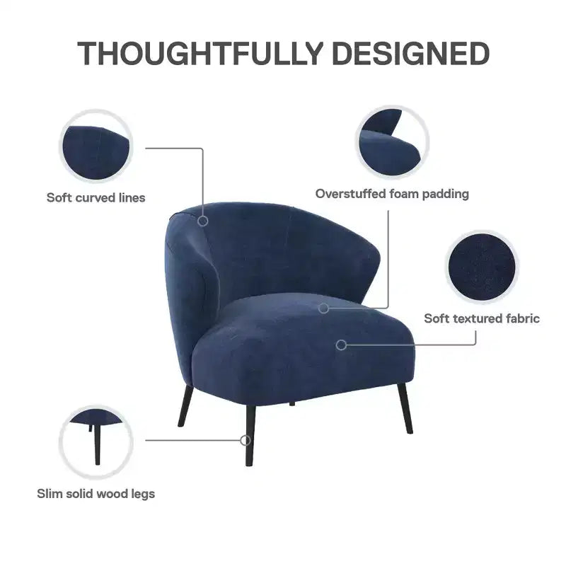 Fauteuil d'appoint rembourré DHP Alice