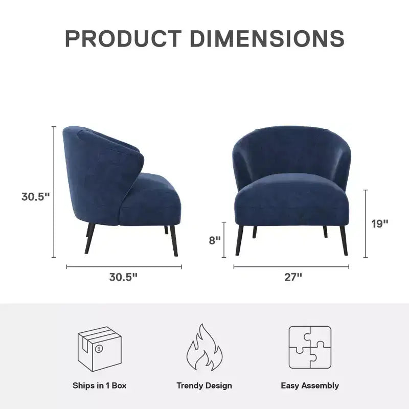 Fauteuil d'appoint rembourré DHP Alice
