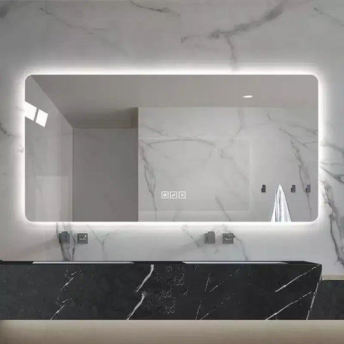 28x60 LED Bathroom Mirror: Corrosion-Resistant, Tri-Color Dimmable, Backlit with Demist Function
