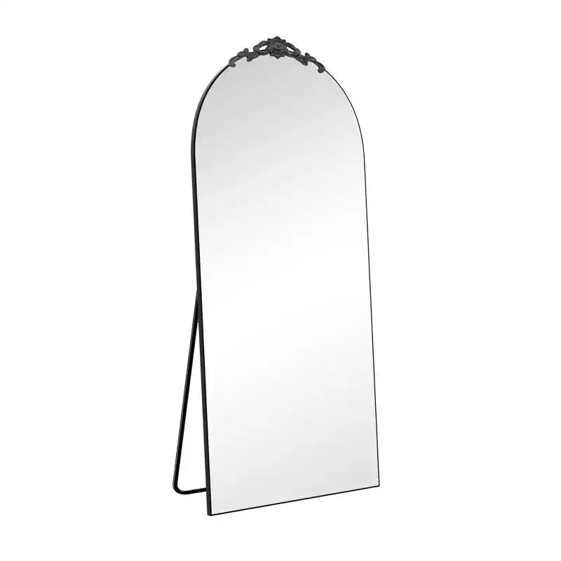 Miroir en bois pleine longueur avec cadre en arche à angle droit