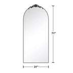 Miroir en bois pleine longueur avec cadre en arche à angle droit