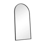 Miroir rectangulaire pleine longueur en bois massif à bords droits - Cadre noir 180x90x2cm (Support non inclus)