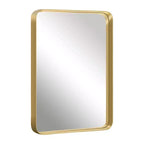 Miroir Suspendu Rectangulaire Arrondi en Alliage d'Aluminium Poli avec Imitation Galvanoplastie, 102 x 76 x 5 cm