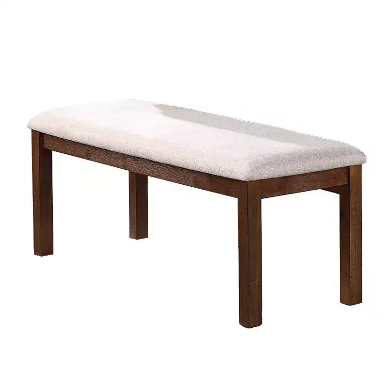 Simple Relax Fabric and Wood Dining Bench in Walnut