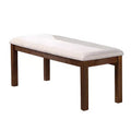 Simple Relax Fabric and Wood Dining Bench in Walnut
