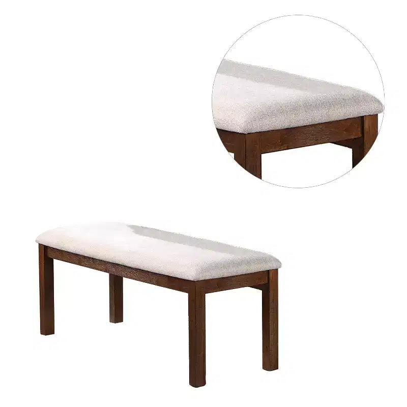Banc de salle à manger Simple Relax en tissu et bois, noyer