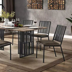 Lot de 2 chaises d'appoint Simplement Détente en similicuir et métal noires