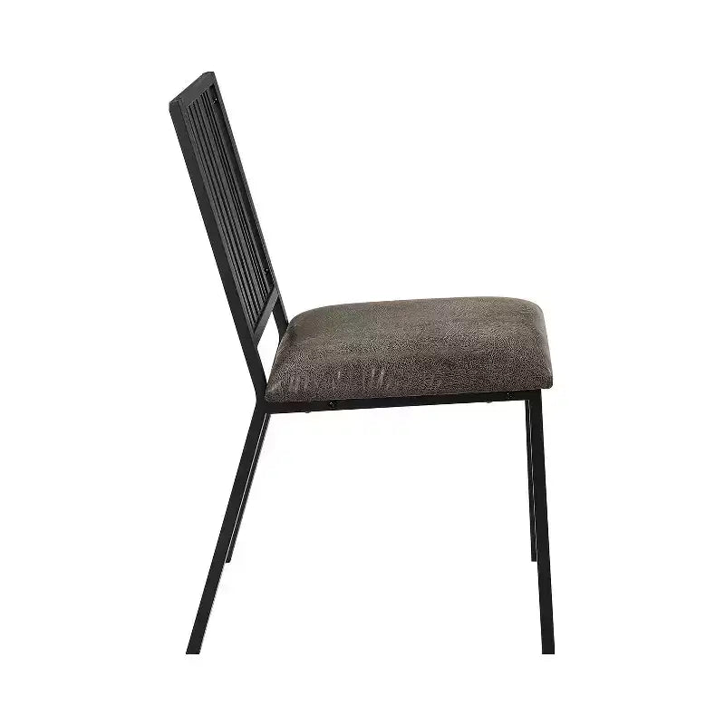 Lot de 2 chaises d'appoint Simplement Détente en similicuir et métal noires