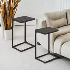 LEDREM TV Trays Lot de 2 tables d'appoint en C pour canapé Lot de 2 tables d'appoint en C qui se glissent sous le canapé