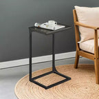 LEDREM TV Trays Lot de 2 tables d'appoint en C pour canapé Lot de 2 tables d'appoint en C qui se glissent sous le canapé