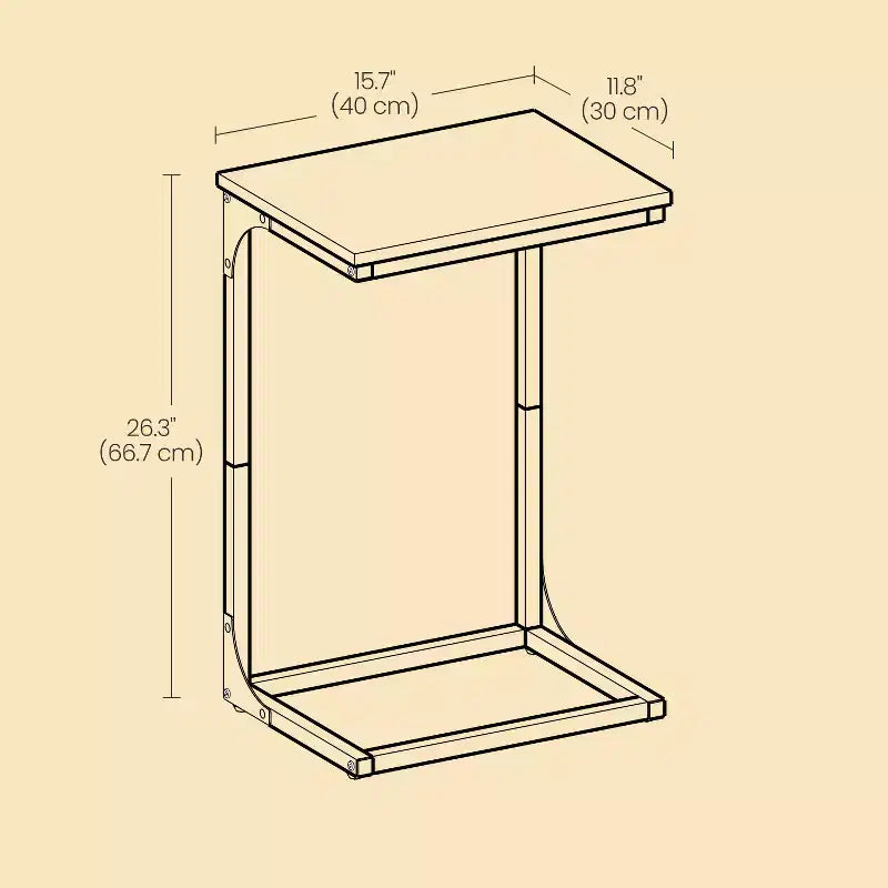 LEDREM TV Trays Lot de 2 tables d'appoint en C pour canapé Lot de 2 tables d'appoint en C qui se glissent sous le canapé
