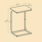LEDREM TV Trays Lot de 2 tables d'appoint en C pour canapé Lot de 2 tables d'appoint en C qui se glissent sous le canapé