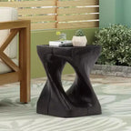 Table d'appoint Twist Shape, texture façon bois, coloris noir