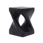 Table d'appoint Twist Shape, texture façon bois, coloris noir