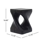 Table d'appoint Twist Shape, texture façon bois, coloris noir