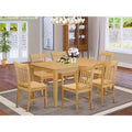 HomeStock Capri Dining Table Set With 6 Chairs Rectangular Style 36x60