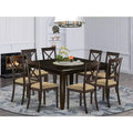 Parfait Dining Room Set Square Table With Kitchen Chairs Cappuccino Finish