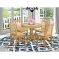 HomeStock Anno5 Oak Round Dining Room Furniture Set