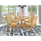 HomeStock Anno5 Oak Round Dining Room Furniture Set