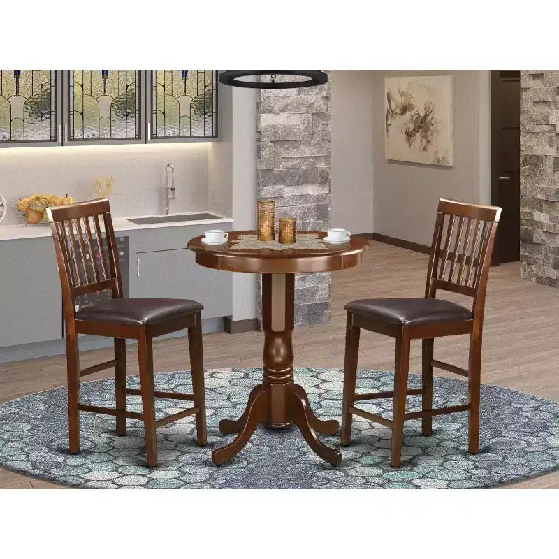 HomeStock Counter Height Dining Table Set Buttermilk Cherry