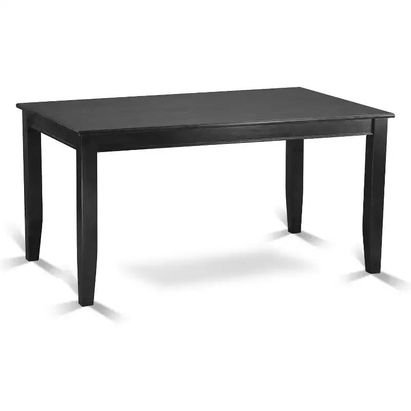Ensemble de salle à manger 7 pièces HomeStock, table rectangulaire noire, chaises en lin Shitake