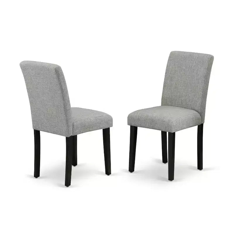 Ensemble de salle à manger 7 pièces HomeStock, table rectangulaire noire, chaises en lin Shitake