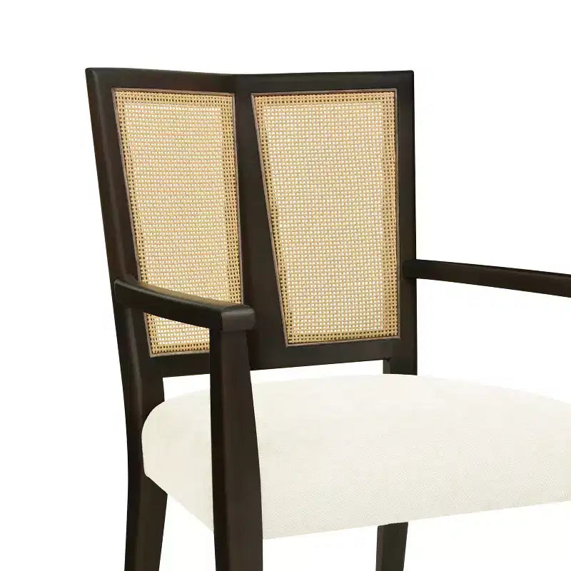 Chaises de salle à manger capitonnées en bois d'hévéa Hana de Christopher Knight Home avec sangles en rotin (lot de 2)