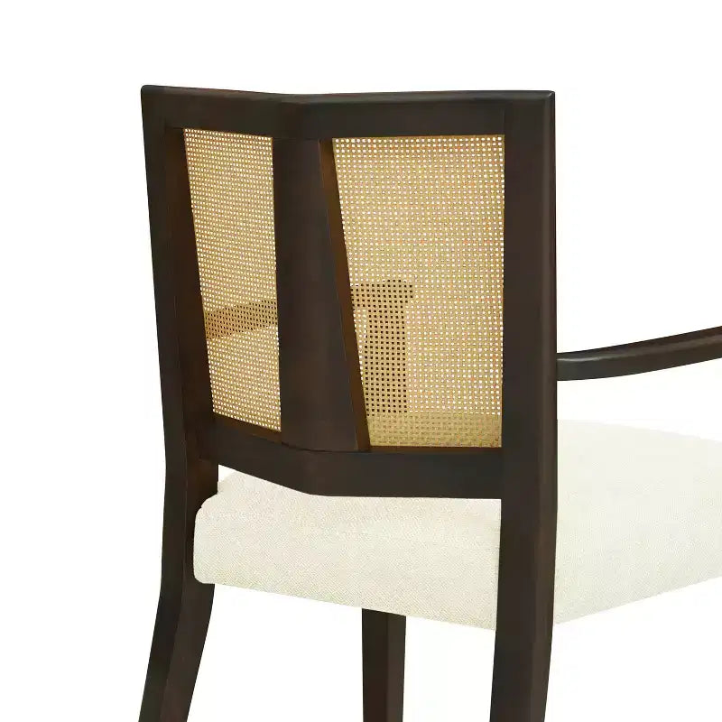 Chaises de salle à manger capitonnées en bois d'hévéa Hana de Christopher Knight Home avec sangles en rotin (lot de 2)