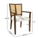 Chaises de salle à manger capitonnées en bois d'hévéa Hana de Christopher Knight Home avec sangles en rotin (lot de 2)