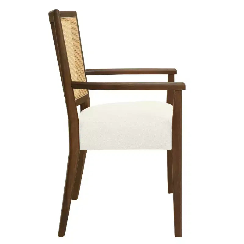 Chaises de salle à manger capitonnées en bois d'hévéa Hana de Christopher Knight Home avec sangles en rotin (lot de 2)