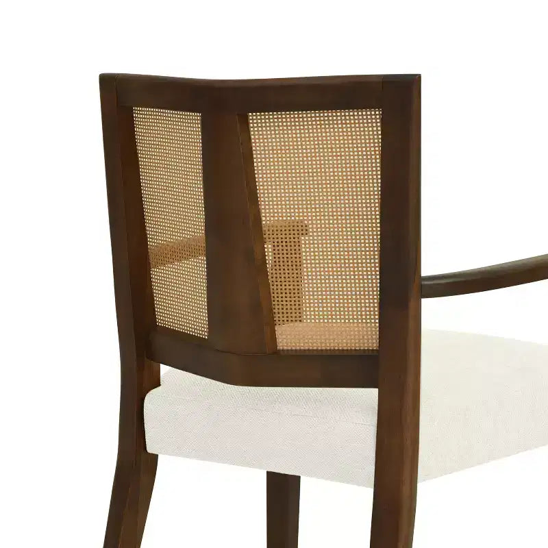 Chaises de salle à manger capitonnées en bois d'hévéa Hana de Christopher Knight Home avec sangles en rotin (lot de 2)