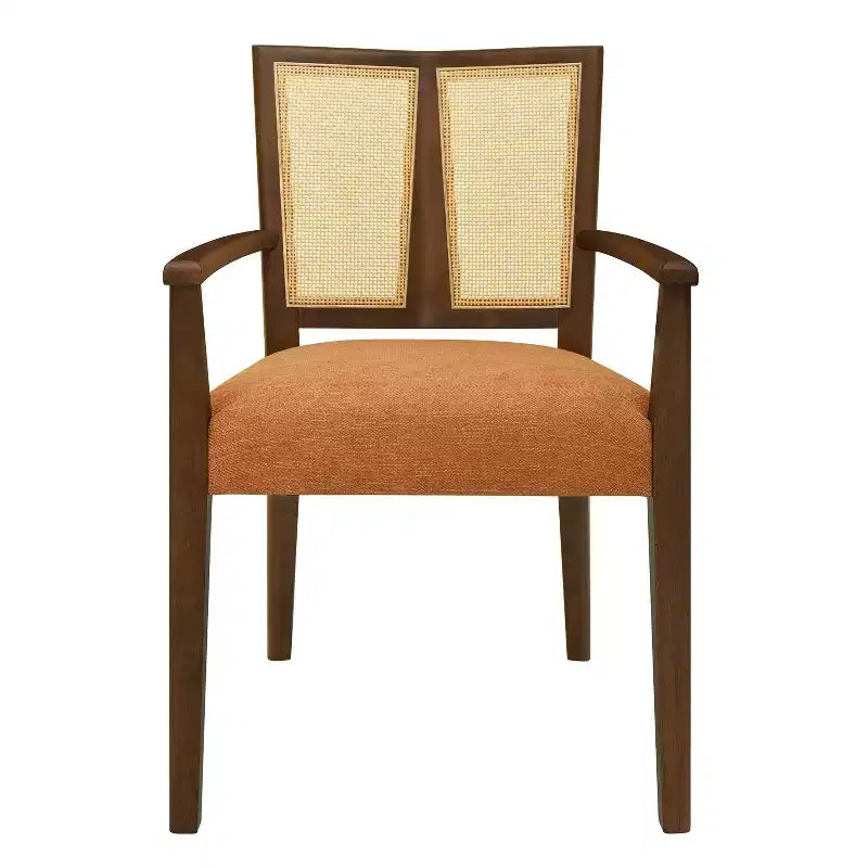Chaises de salle à manger capitonnées en bois d'hévéa Hana de Christopher Knight Home avec sangles en rotin (lot de 2)