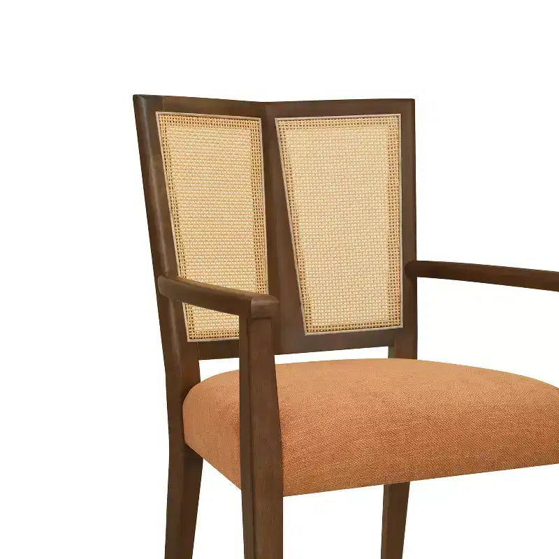 Chaises de salle à manger capitonnées en bois d'hévéa Hana de Christopher Knight Home avec sangles en rotin (lot de 2)