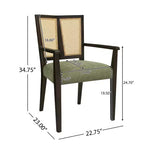 Chaises de salle à manger capitonnées en bois d'hévéa Hana de Christopher Knight Home avec sangles en rotin (lot de 2)