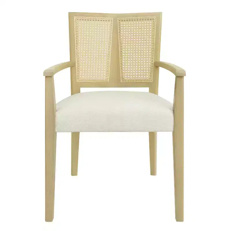Chaises de salle à manger capitonnées en bois d'hévéa Hana de Christopher Knight Home avec sangles en rotin (lot de 2)