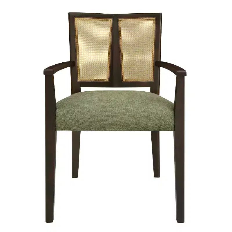 Chaises de salle à manger capitonnées en bois d'hévéa Hana de Christopher Knight Home avec sangles en rotin (lot de 2)