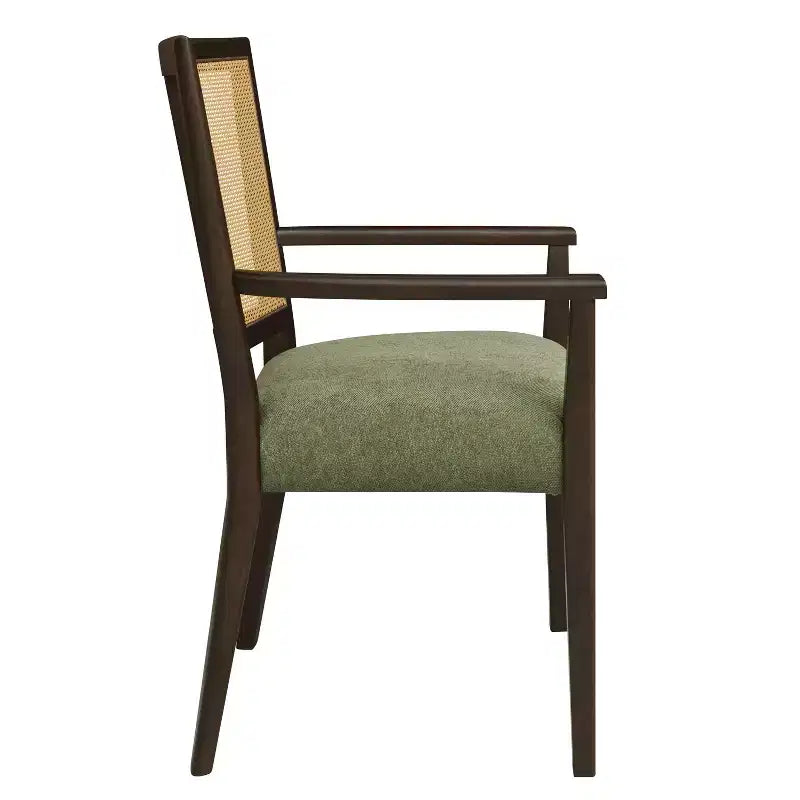 Chaises de salle à manger capitonnées en bois d'hévéa Hana de Christopher Knight Home avec sangles en rotin (lot de 2)
