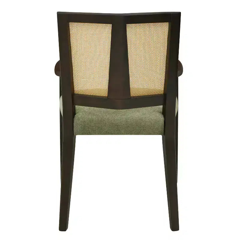 Chaises de salle à manger capitonnées en bois d'hévéa Hana de Christopher Knight Home avec sangles en rotin (lot de 2)