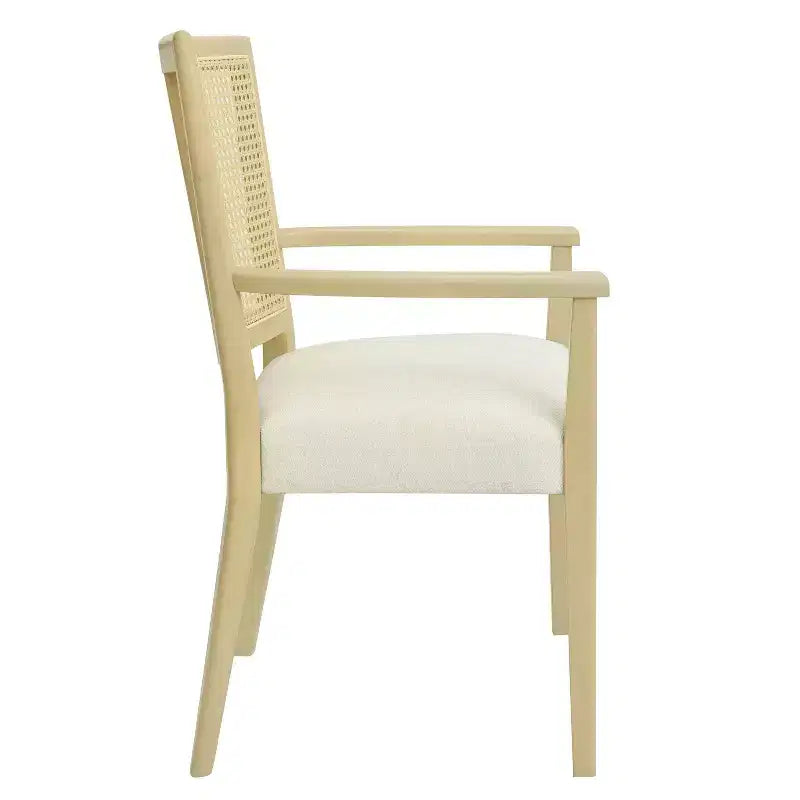 Chaises de salle à manger capitonnées en bois d'hévéa Hana de Christopher Knight Home avec sangles en rotin (lot de 2)