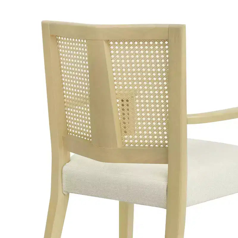 Chaises de salle à manger capitonnées en bois d'hévéa Hana de Christopher Knight Home avec sangles en rotin (lot de 2)