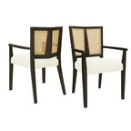 Chaises de salle à manger capitonnées en bois d'hévéa Hana de Christopher Knight Home avec sangles en rotin (lot de 2)