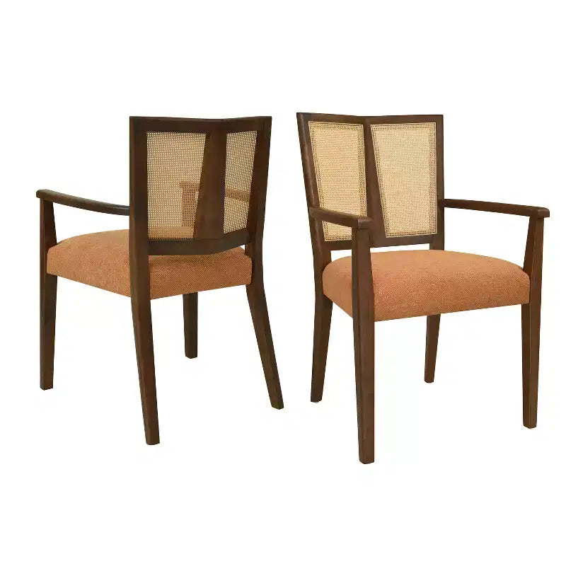 Chaises de salle à manger capitonnées en bois d'hévéa Hana de Christopher Knight Home avec sangles en rotin (lot de 2)