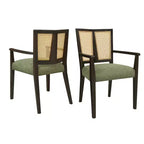 Chaises de salle à manger capitonnées en bois d'hévéa Hana de Christopher Knight Home avec sangles en rotin (lot de 2)