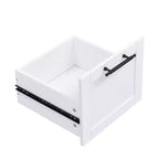 31''L Arbre d'entrée 3-en-1 Porte-manteau Banc de Vestibule Meuble à Chaussures d'entrée avec Crochets, Banc Assise et Tiroirs de Rangement, Lot de 2, Noir/Blanc-ModernLuxe