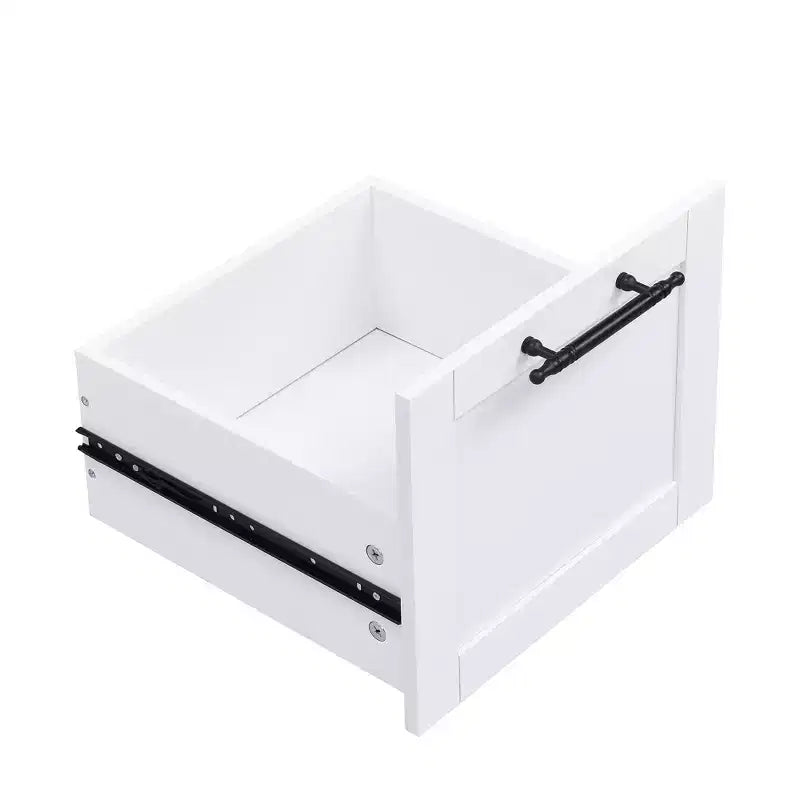 31''L Arbre d'entrée 3-en-1 Porte-manteau Banc de Vestibule Meuble à Chaussures d'entrée avec Crochets, Banc Assise et Tiroirs de Rangement, Lot de 2, Noir/Blanc-ModernLuxe