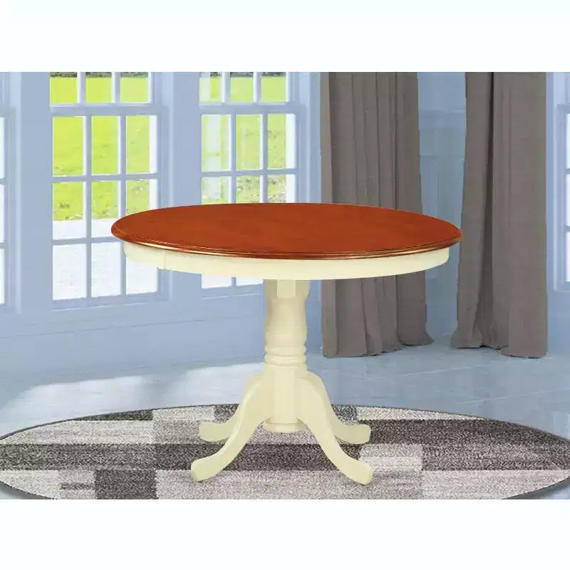Table ronde HomeStock de 42 po de diamètre, Noir/Cerisier
