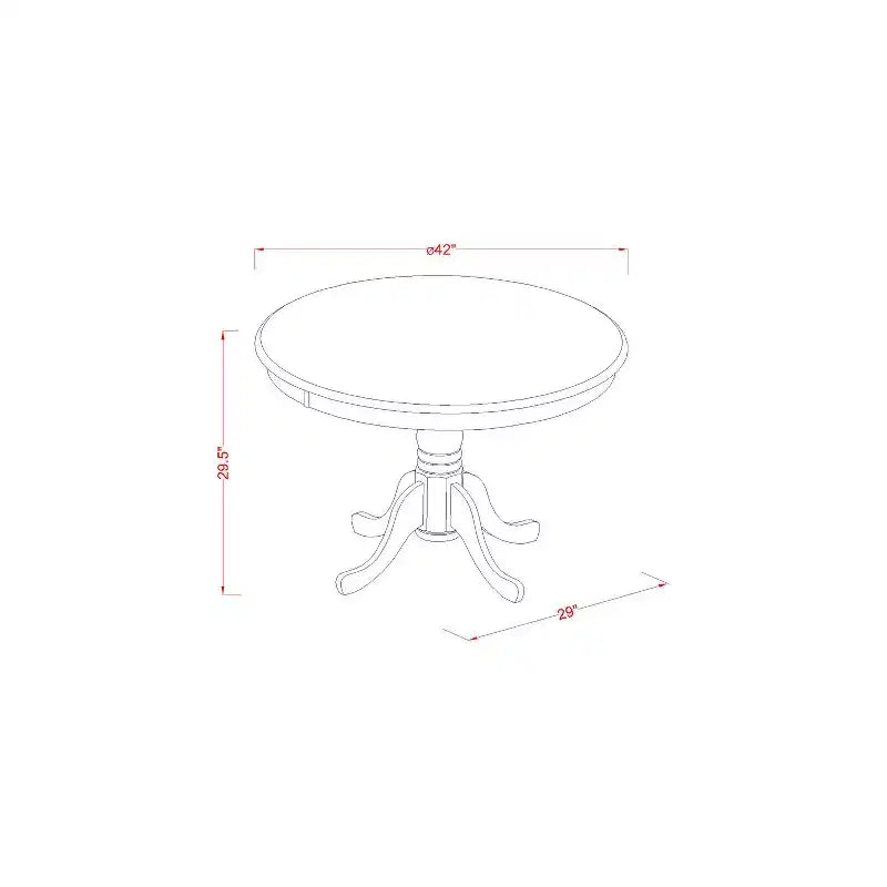 Table ronde HomeStock de 42 po de diamètre, Noir/Cerisier