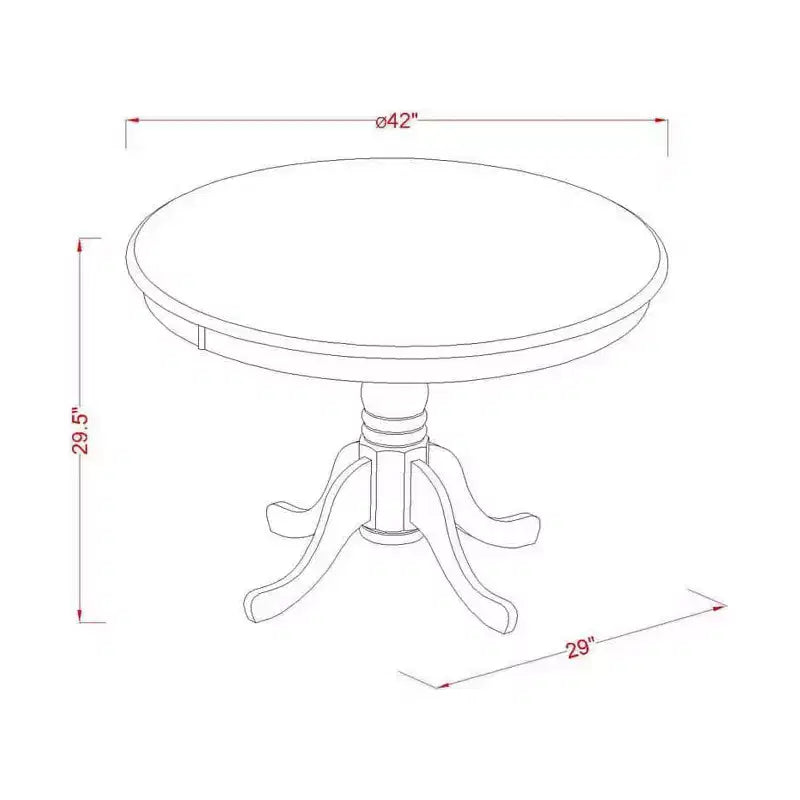 Table ronde HomeStock de 42 po de diamètre, Noir/Cerisier