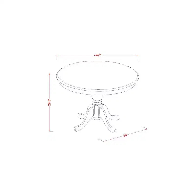 Table ronde HomeStock de 42 po de diamètre, Noir/Cerisier